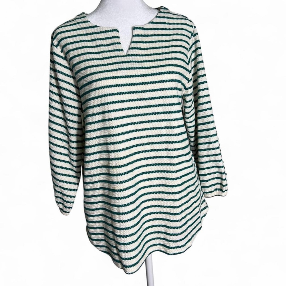 Croft & Barrow Split Neck Puff Sleeve Top Size Medium